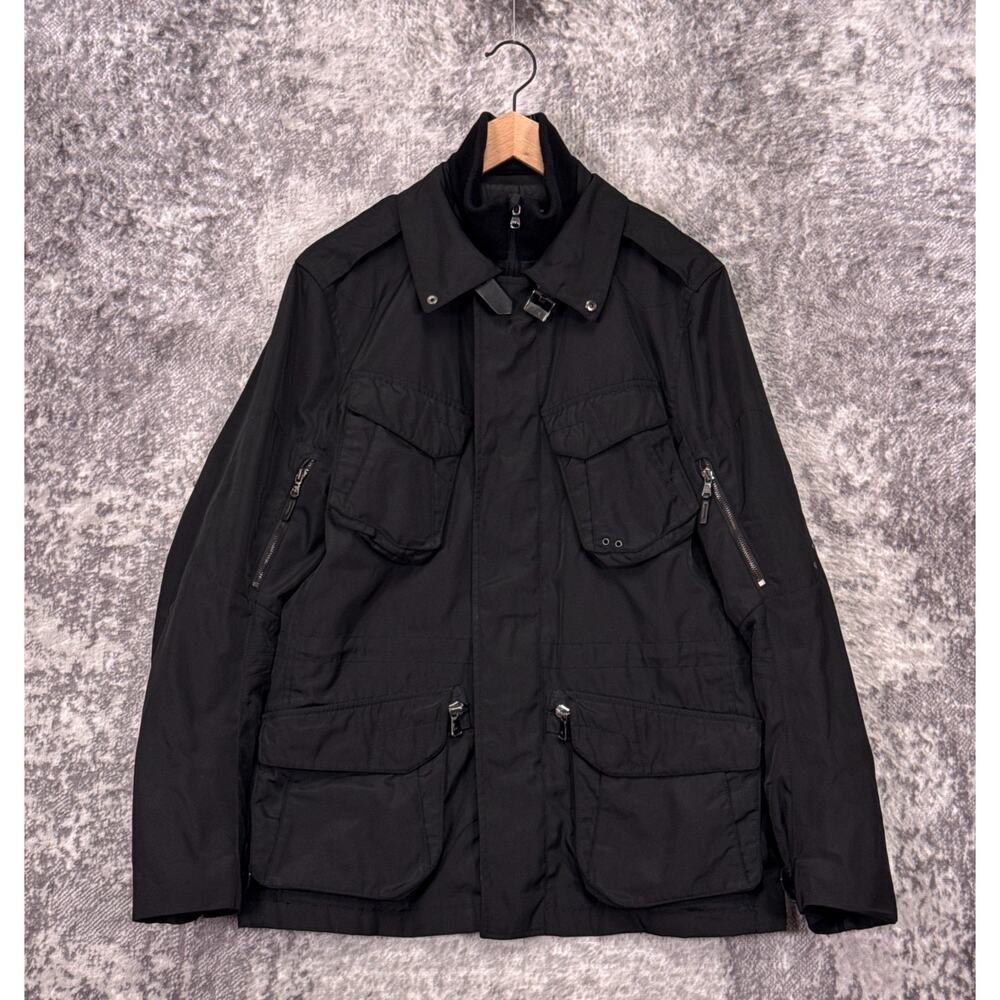 Ralph Lauren Black Label Jacket Medium Mens Leather Trimmed Utility Tech Cargo